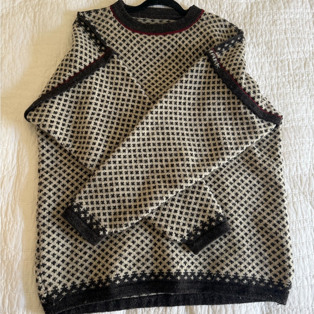 Black and White Telemark Patterned Sweater